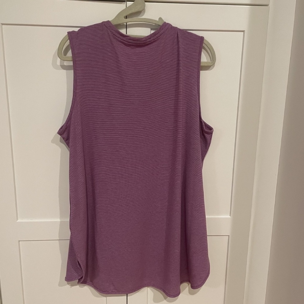 Size Large Lands End Pink and White thin Striped Tunic - Picture 3 of 6